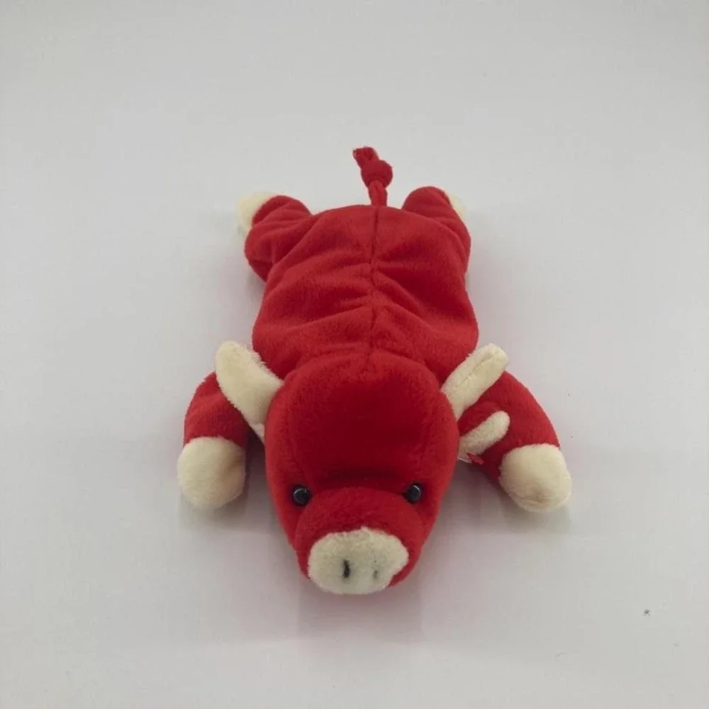 TY Beanie Babies‎ Baby Snort Plushie Tagless Plush Stuffed Animal Rare Vintage